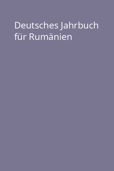 Deutsches Jahrbuch für Rumänien
