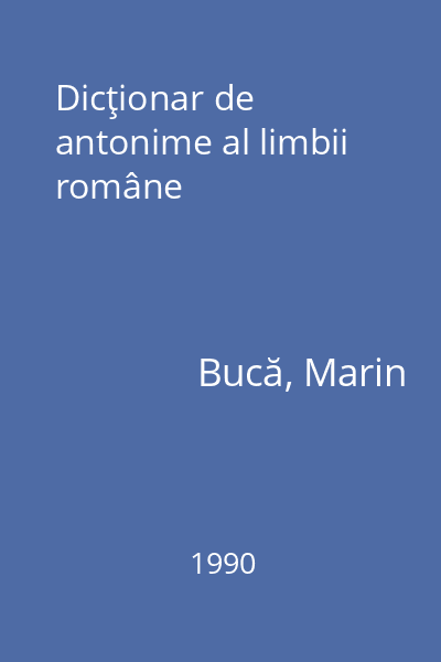Dicţionar de antonime al limbii române