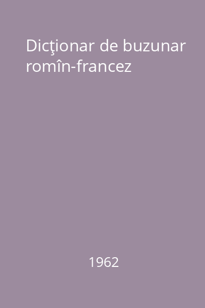 Dicţionar de buzunar romîn-francez