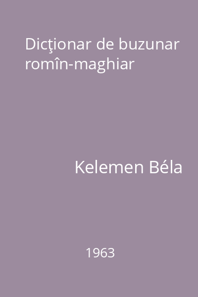 Dicţionar de buzunar romîn-maghiar