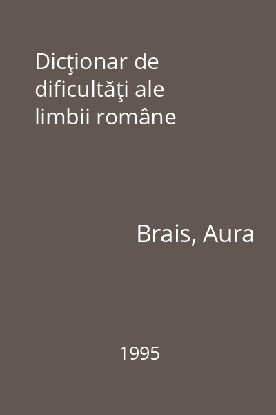 Dicţionar de dificultăţi ale limbii române