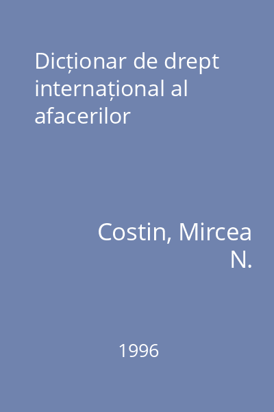 Dicționar de drept internațional al afacerilor