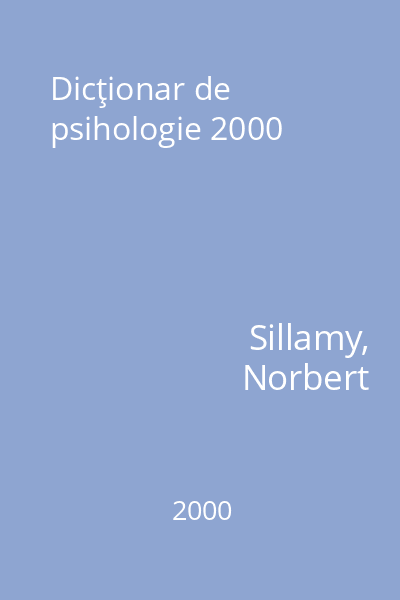 Dicţionar de psihologie 2000