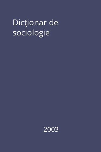 Dicţionar de sociologie