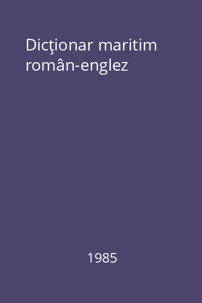 Dicţionar maritim român-englez