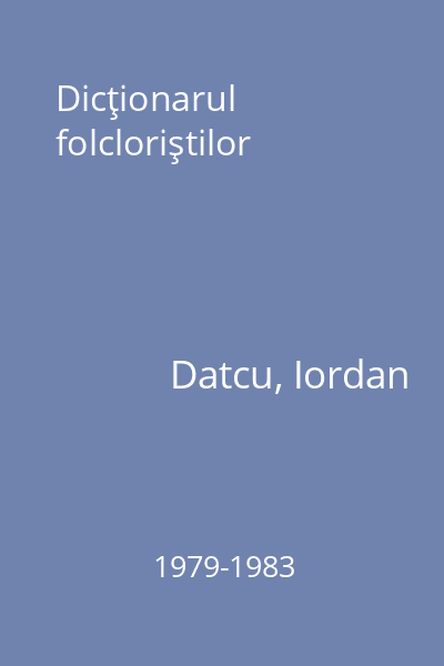 Dicţionarul folcloriştilor