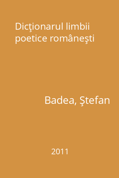 Dicţionarul limbii poetice româneşti