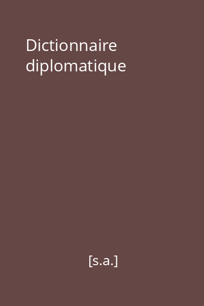 Dictionnaire diplomatique