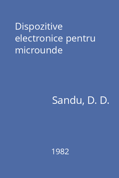 Dispozitive electronice pentru microunde