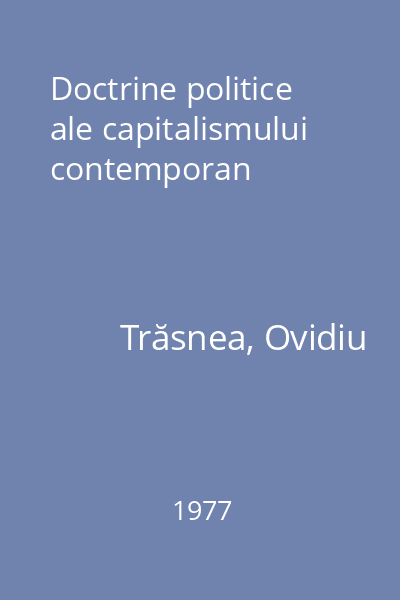 Doctrine politice ale capitalismului contemporan