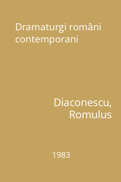 Dramaturgi români contemporani