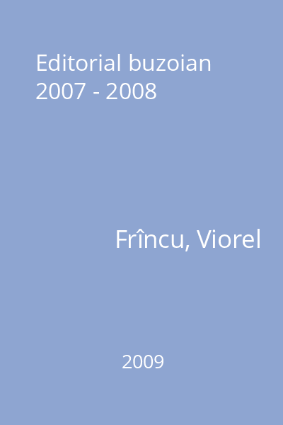 Editorial buzoian 2007 - 2008