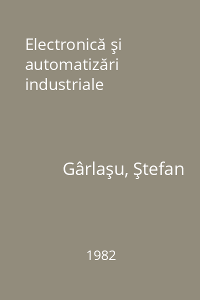 Electronică şi automatizări industriale