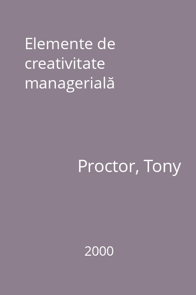 Elemente de creativitate managerială