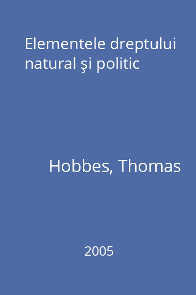 Elementele dreptului natural şi politic