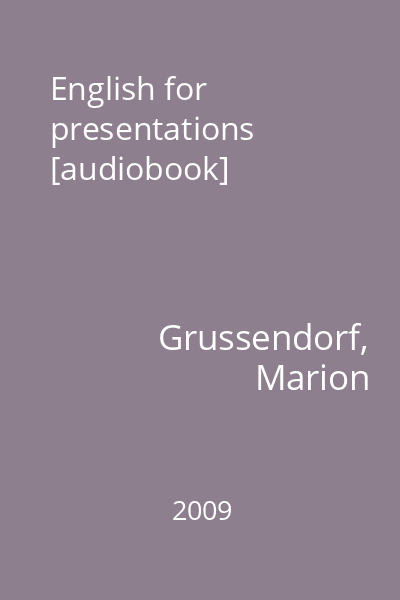 English for presentations [audiobook]