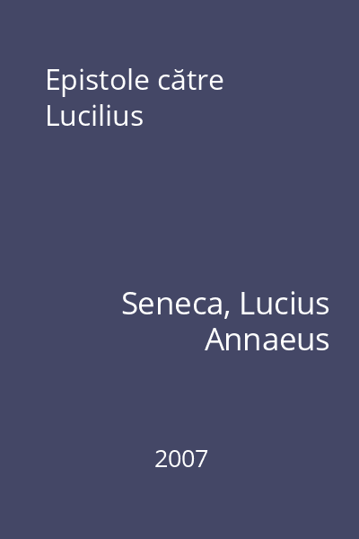 Epistole către Lucilius