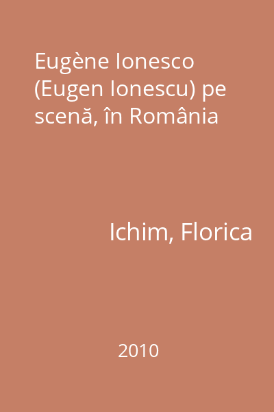 Eugène Ionesco (Eugen Ionescu) pe scenă, în România
