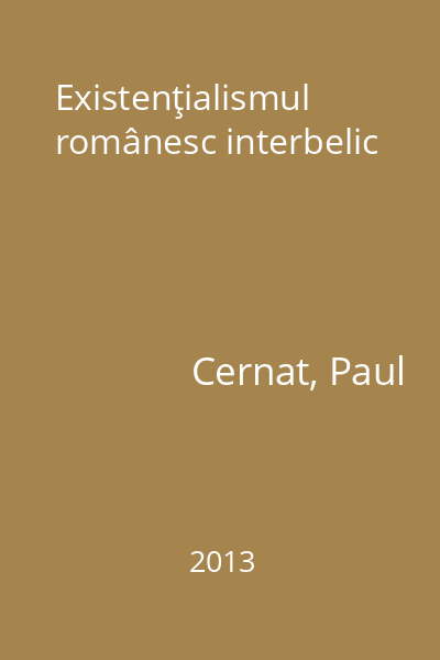 Existenţialismul românesc interbelic