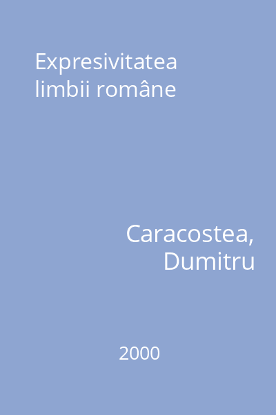 Expresivitatea limbii române