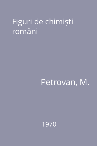 Figuri de chimiști români