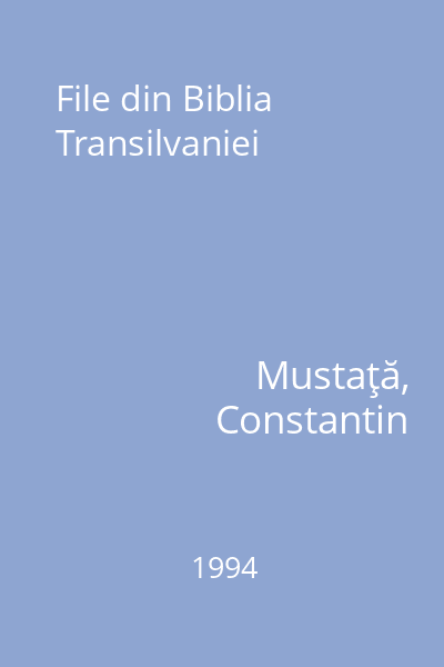 File din Biblia Transilvaniei