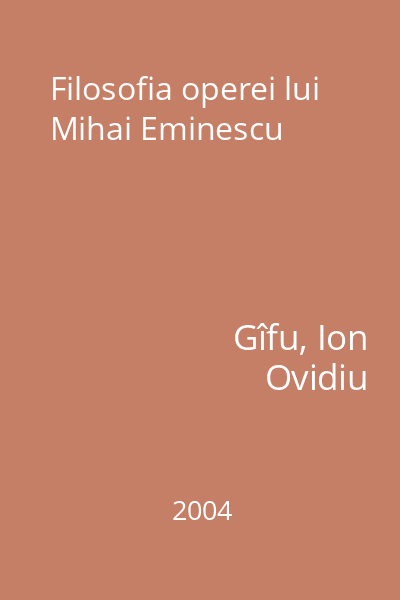 Filosofia operei lui Mihai Eminescu