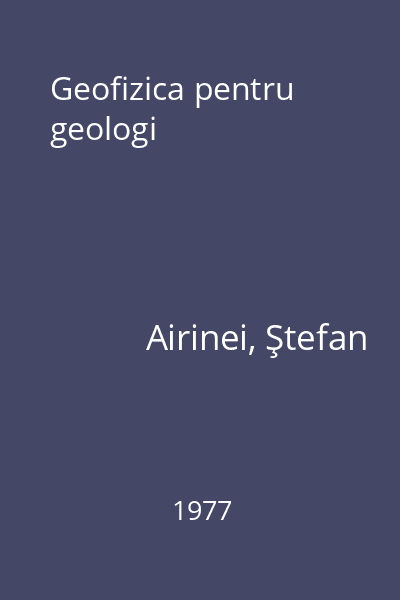 Geofizica pentru geologi
