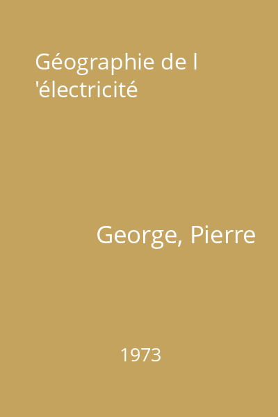 Géographie de l 'électricité