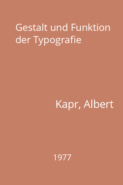 Gestalt und Funktion der Typografie