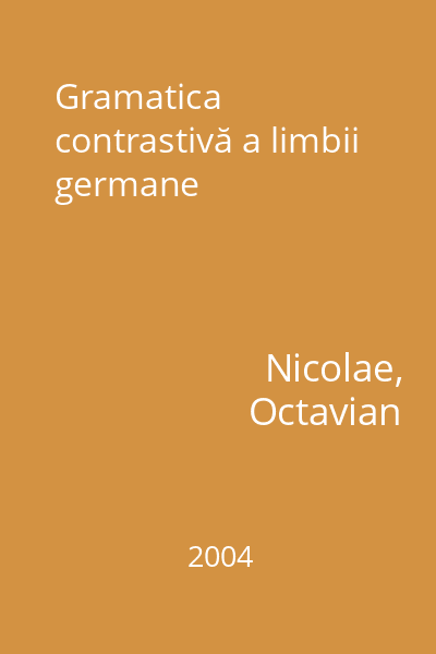 Gramatica contrastivă a limbii germane