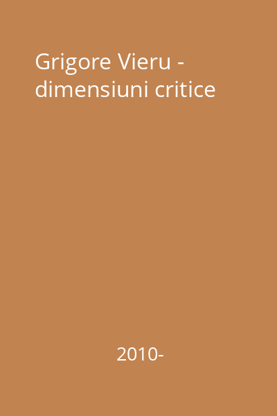 Grigore Vieru - dimensiuni critice