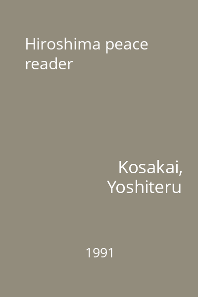 Hiroshima peace reader