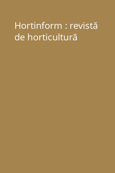 Hortinform : revistă de horticultură