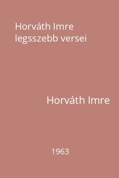 Horváth Imre legsszebb versei