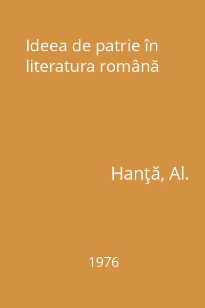 Ideea de patrie în literatura română