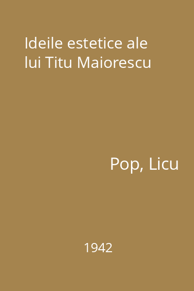 Ideile estetice ale lui Titu Maiorescu