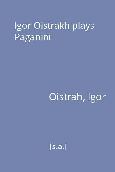 Igor Oistrakh plays Paganini