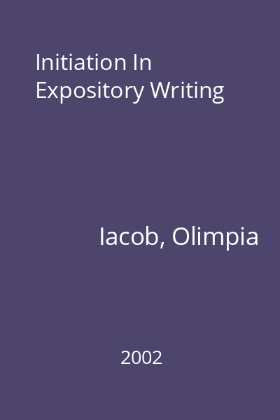 Initiation In Expository Writing