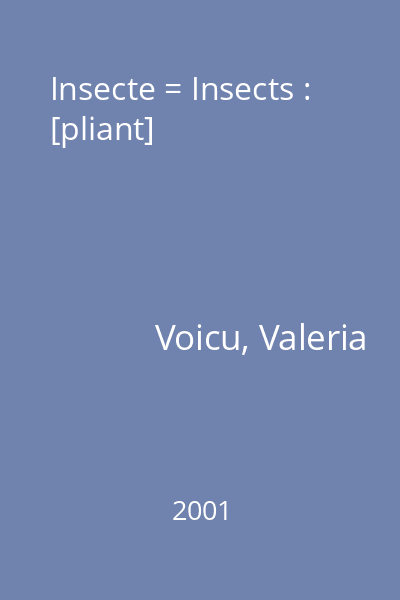 Insecte = Insects : [pliant]