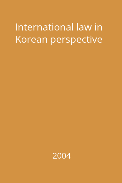 International law in Korean perspective