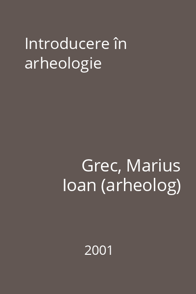 Introducere în arheologie