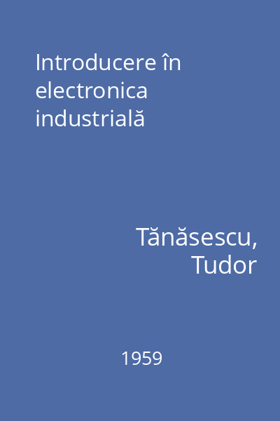 Introducere în electronica industrială