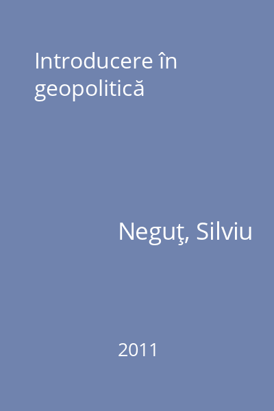 Introducere în geopolitică