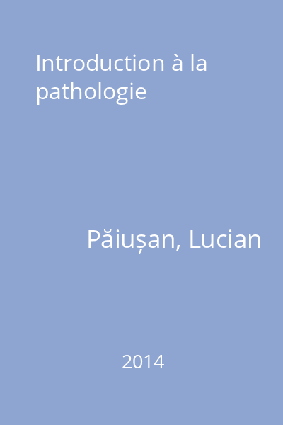 Introduction à la pathologie
