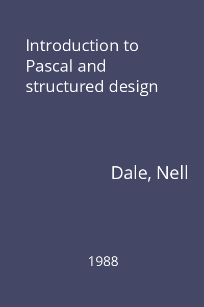 Introduction to Pascal and structured design