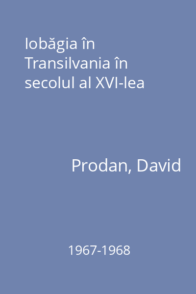 Iobăgia în Transilvania în secolul al XVI-lea