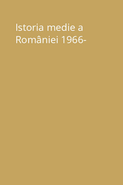 Istoria medie a României 1966-