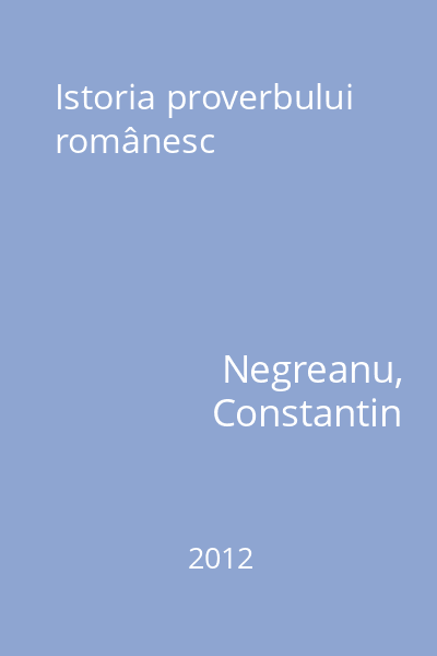 Istoria proverbului românesc