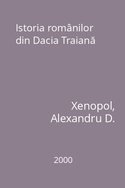 Istoria românilor din Dacia Traiană